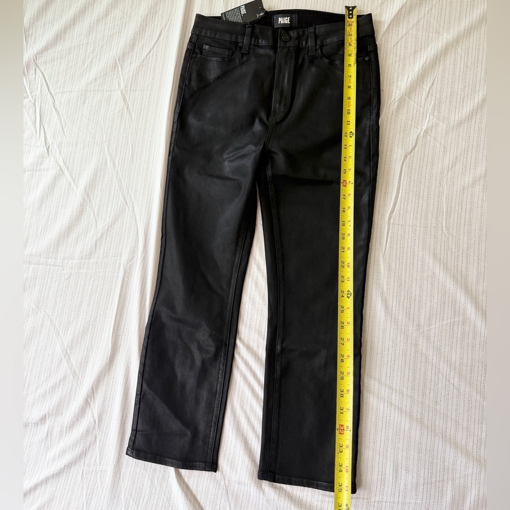 PAIGE Cindy Jeans High Rise Transcend Black Fog Luxe Coating Sz 30 Goth Core - Picture 5 of 16